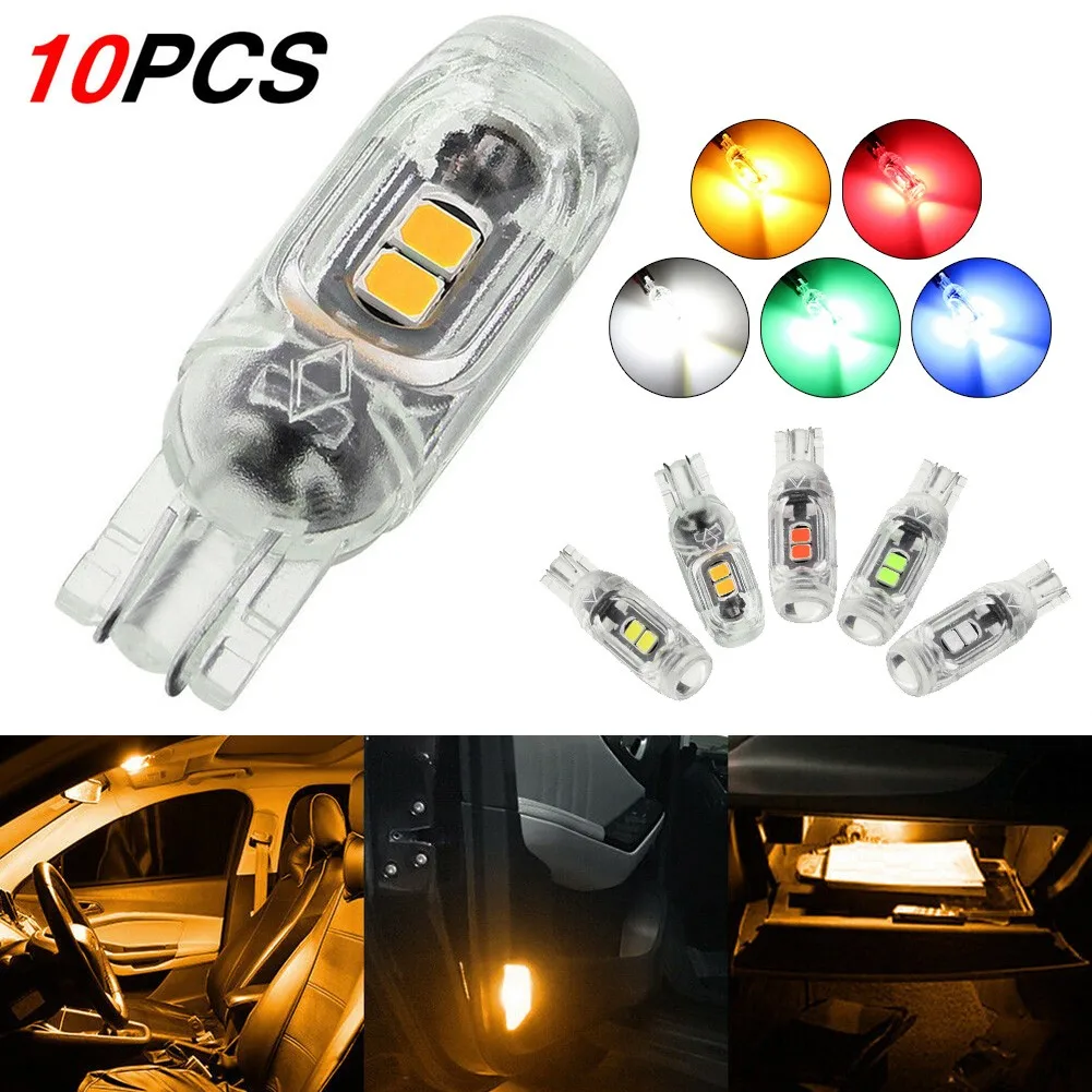 

10X T10 LED 5 SMD Car Dome Interior Lamp 194 168 W5W Wedge Side Light Bulbs T10 W5W 194 168 147 152 158 159