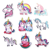 9pcs cartoon cute unicorn series ironing on embroidered patches for on clothes diy hat jeans sticker sew patch applique badge