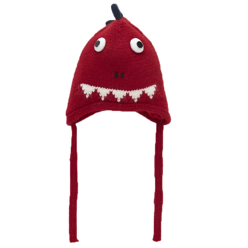 

Autumn Winter Children's Wool Hat New Korean Version Dinosaur Cute Newborn Infant Hat Warm Ear Baby Knitted Cap