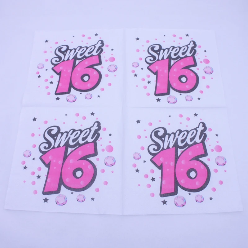 [RainLoong] Happy Birthday Sweet 16 салфетка для вечерние ткани украшение салфеток Декор