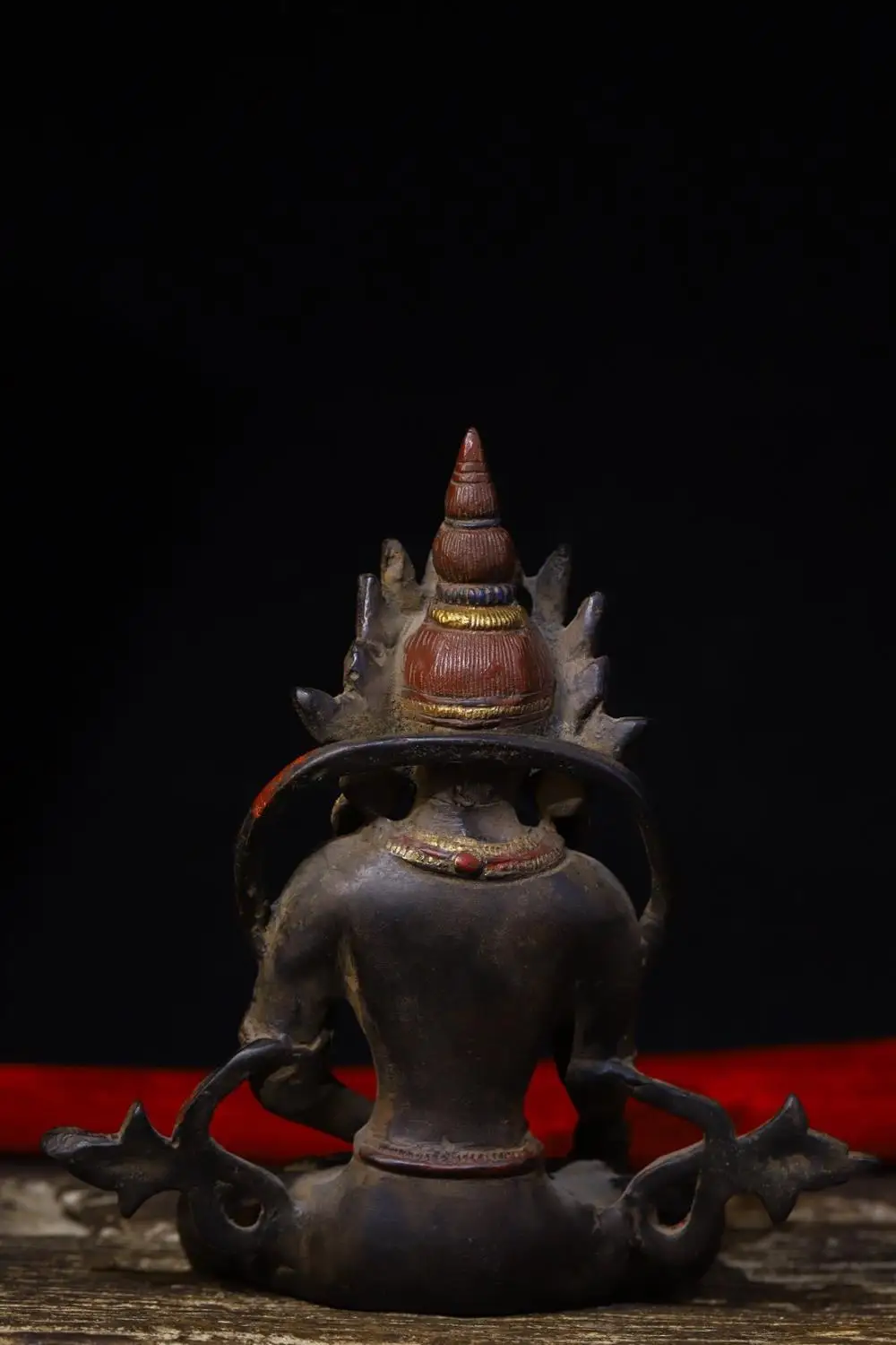 

8" Tibet Buddhism Temple Old Bronze Painted White Tara Bodhisattva Statue Avalokitesvara Buddha Statue