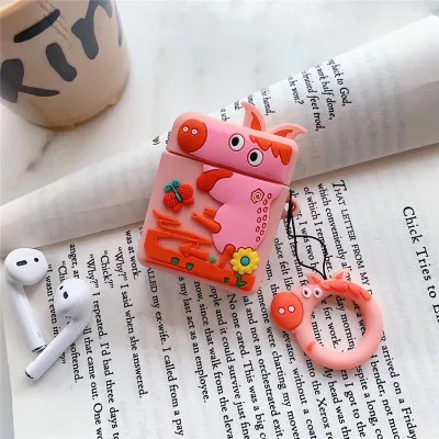 V-40 Смайлик авокадо брелок силиконовый чехол для Apple Airpods 1 2 аксессуары чехол Защитный чехол Сумка Коробка Чехол для наушников брелок - Цвет: V-40