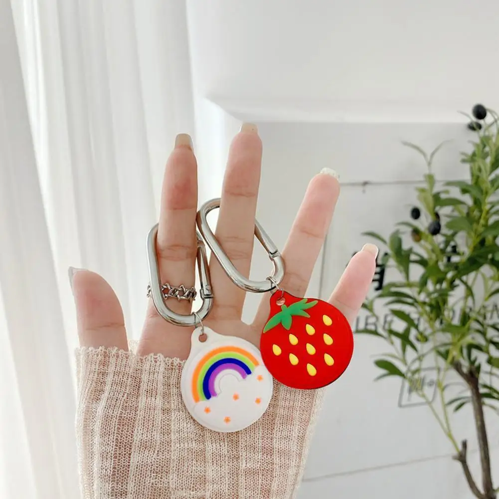 

1Pc Cartoon Silicone Protective Cover Cute Shockproof Shell AirTag Keychain Suitable Tracker For Apple Anti-lost Z5K1