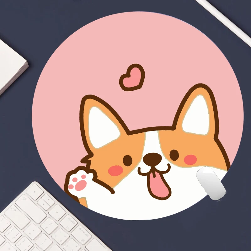 

Round Mouse Pad Washable Desk Pad Cute Cloud Computer Mouse Pad Durable Accessories Small Pad Gift Locking EdgeOffice Mat