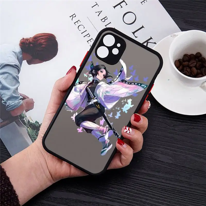 

Kochou Shinobu Demon Slayer anime Phone Case matte transparent For iphone 7 8 11 12 plus mini x xs xr pro max cover