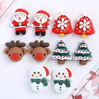 10pcs new resin cute mixed christmas series flat back cabochon scrapbooking hair bow center embellishments diy accessories