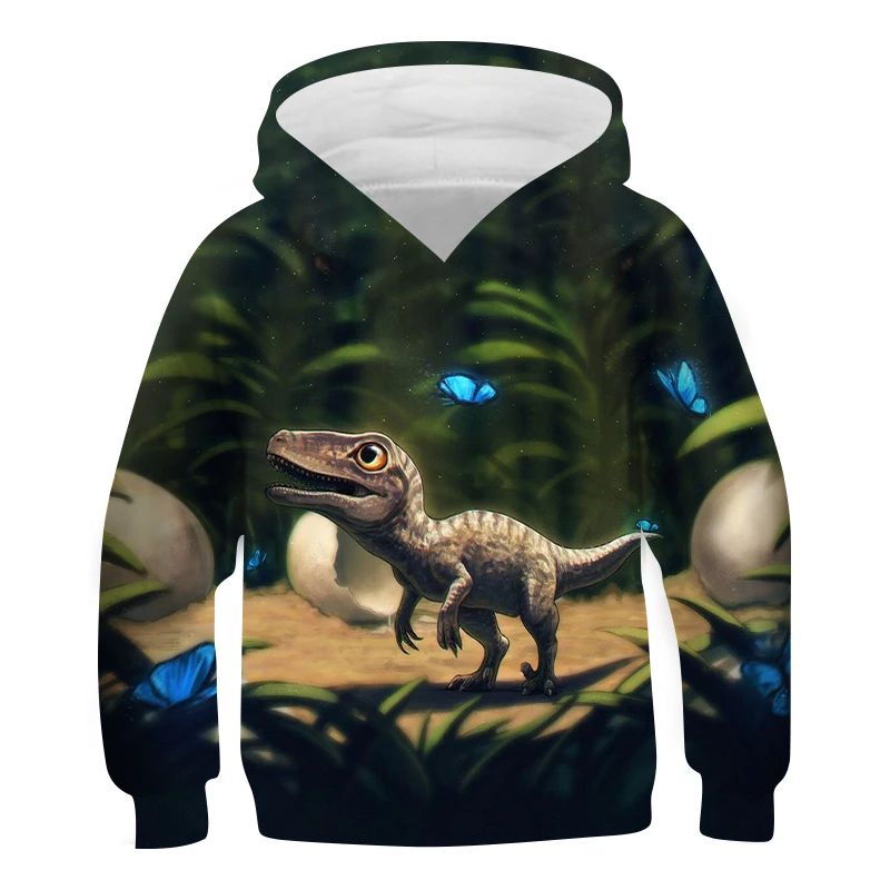 

Latest Jurassic Park Dinosaur 3D Printing Hoodies For Boys Clothes Cap Sweatshirts Kids Top Girls Sport Outfit Children Coat