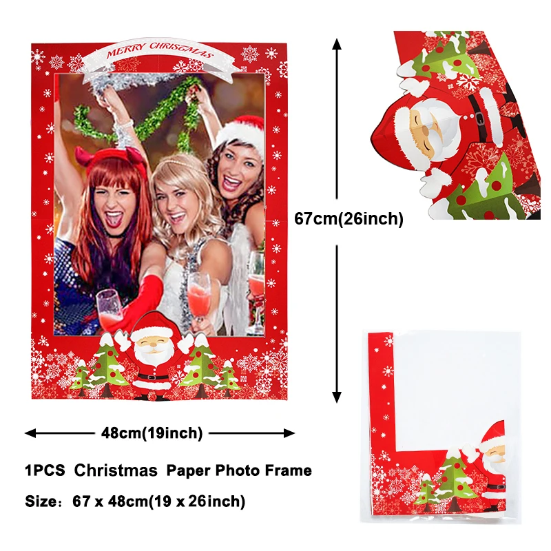 Бумажная фоторамка очки фотобудка реквизит 2021 фотообои для дома Рождественская