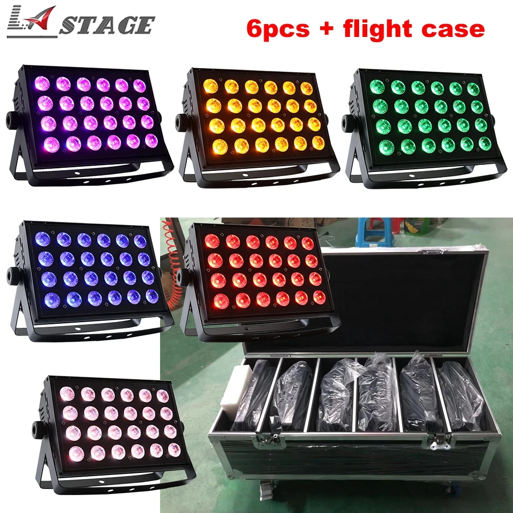 

Free Shipping 6pcs/lot Flight Case 24x18w RGBWA+UV 6IN1 Led Indoor Wide Wall Washer Stage Light LED Stage Building Wedding Light