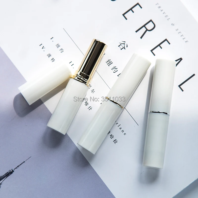Тонкий белый Косметический бальзам для губ контейнер пустые губные трубки