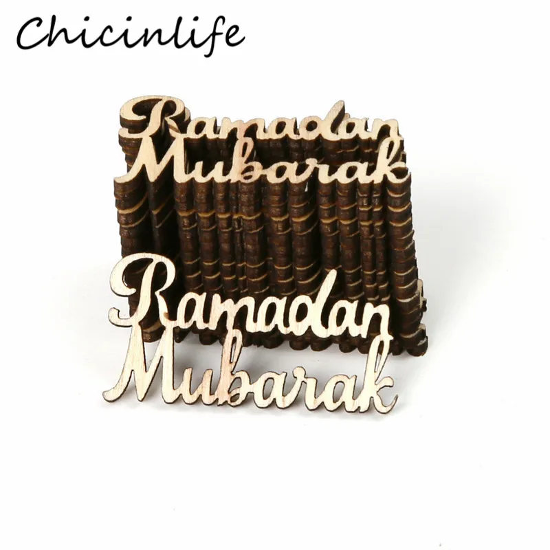 

Chicinlife 15 шт. деревянный Рамадан Mubarak конфетти исламское мусульманское украшение ИД Мубарак для вечерние настольное рассеянное украшение