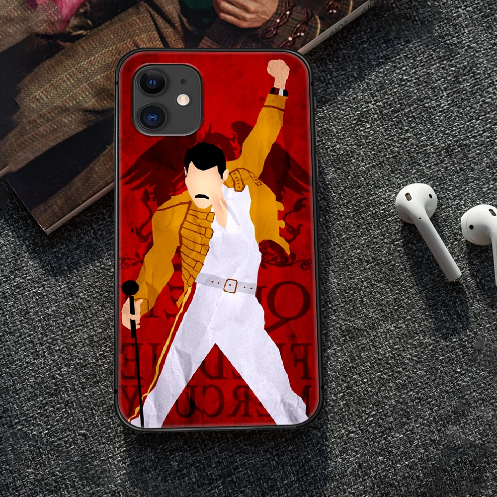 

Queen band Freddie Mercury Phone Case Cover Hull For iphone 5 5s se 2 6 6s 7 8 12 mini plus X XS XR 11 PRO MAX black Prime