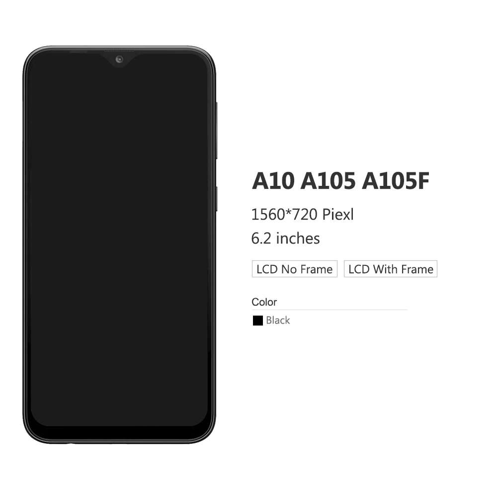 6," ЖК-дисплей для samsung Galaxy A10 A105 A105F SM-A105F, сменный ЖК-экран с рамкой M10 M105