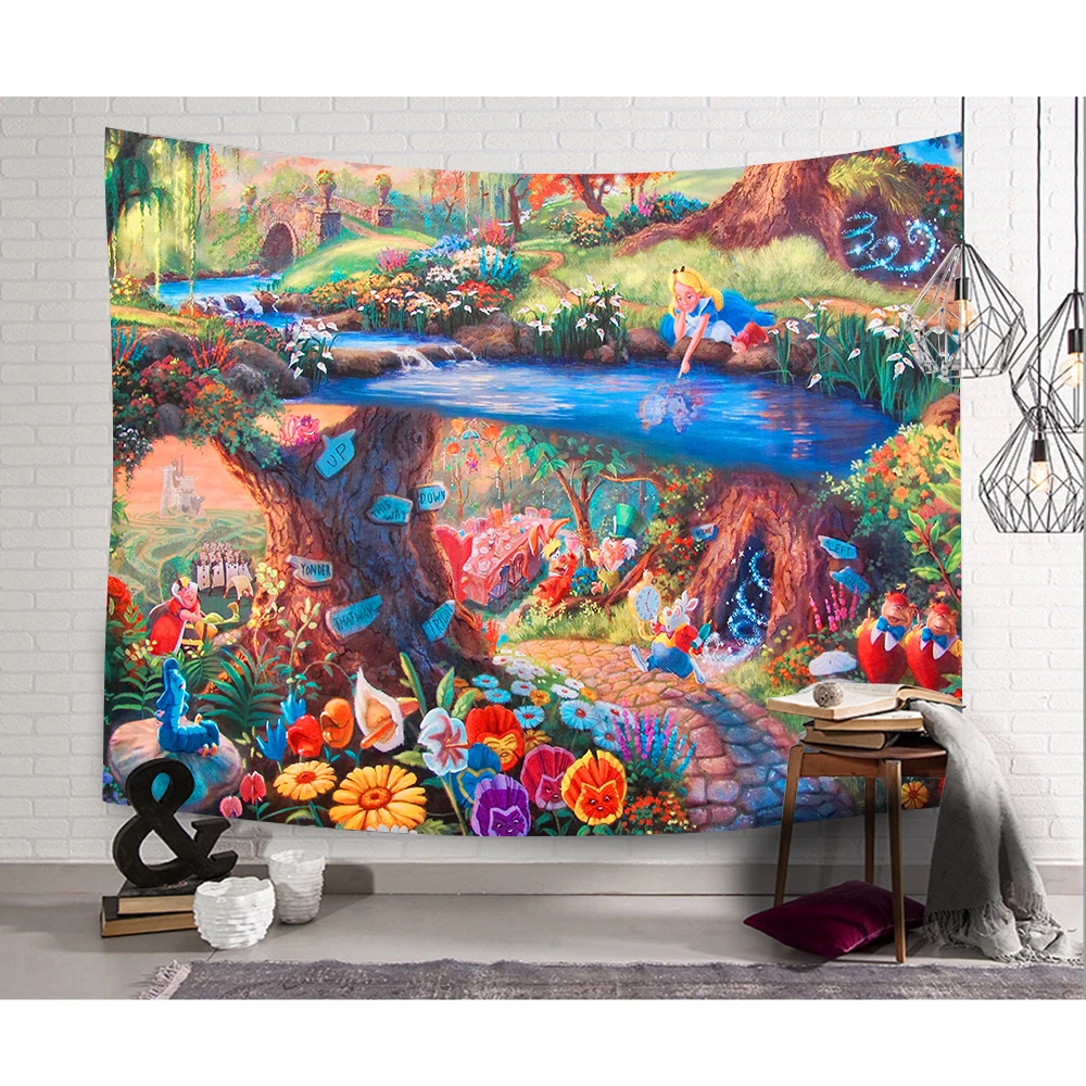 Simsant Cartoon Mermaid Tapestry Abstract Medieval Women Wall Hanging Backdrop for Apartment Bedroom Decor GT2TDBZY1520 | Дом и сад