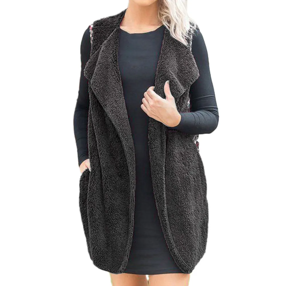 2019 без рукавов жилет Для женщин осень зима куртка толстый тонкий теплое пальто с