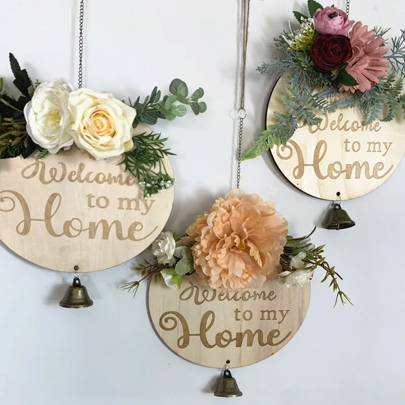 

Welcome Door Hanging Wreath Door Front Decoration Plaques Reminder Signs Home Big Bow Wreath House Decor 2022