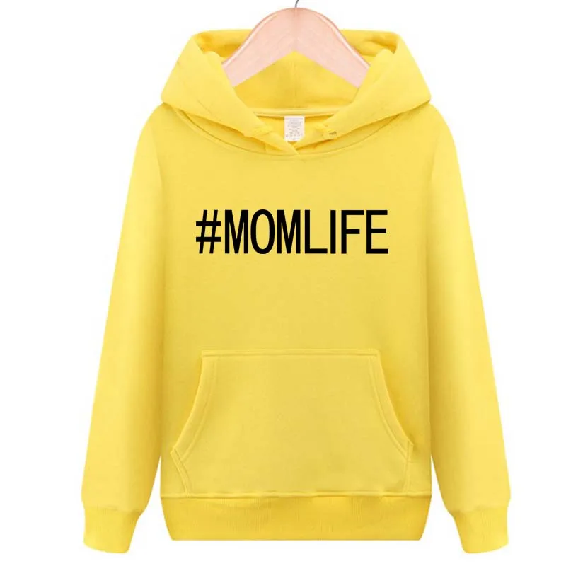 # MOMLIFE Женская Осенняя Толстая свободная толстовка с принтом букв в стиле