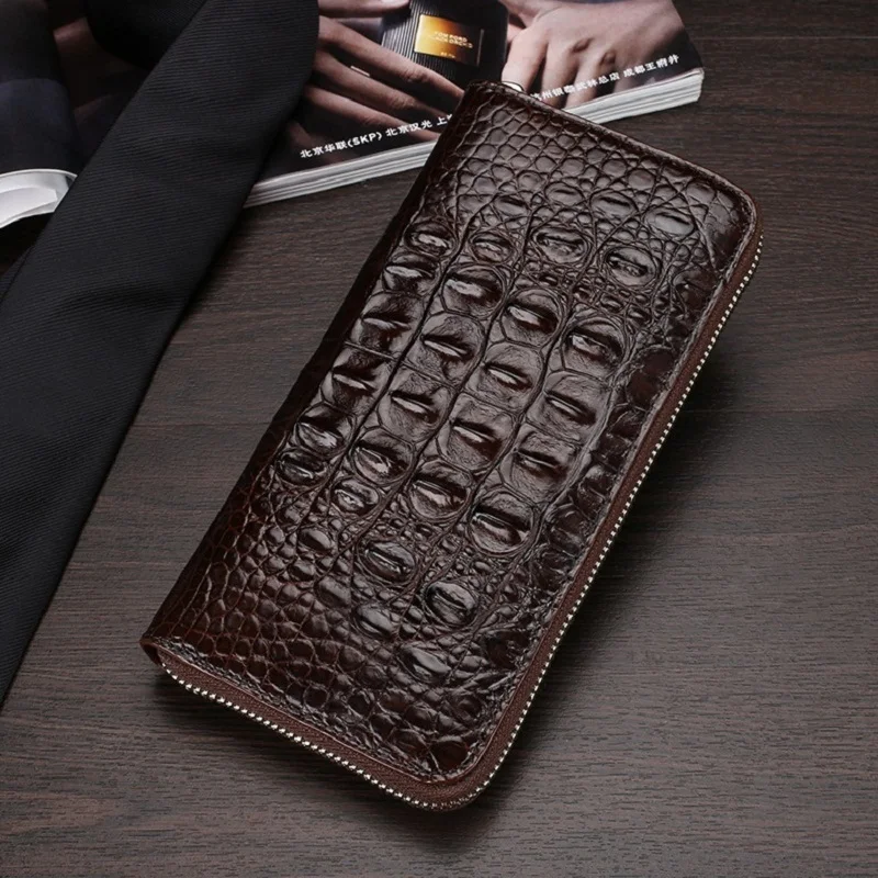 

Wallet 100% Crocodile Skin Carteras Men Luxury Masculina Billetera Hombre Fashion Carteira Spine Classic Genuine Leather Purse