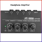 Ультракомпактный 4-канальный мини-стерео усилитель для наушников Ha400 с адаптером питания, черная вилка для СШАВеликобританииЕСАвстралии
