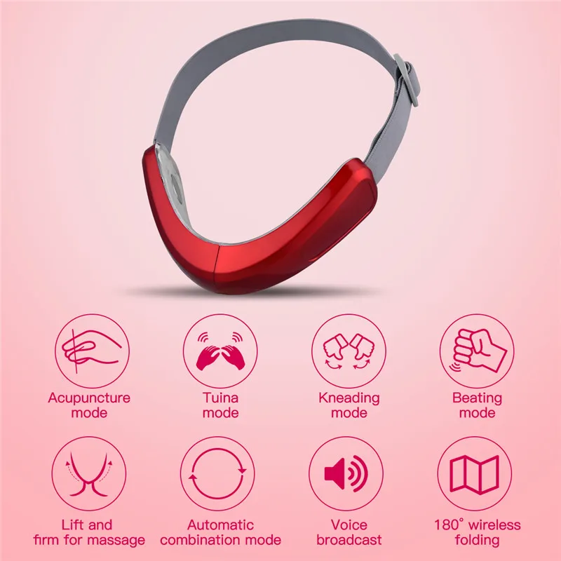 CkeyiN для лица v линия подтяжки подбородка пояс лифтинга Красный Синий СВЕТОДИОД