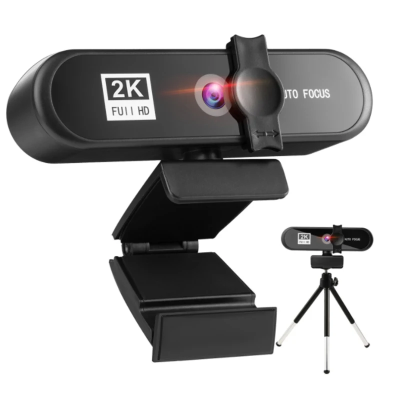 

2K камера Full HD 1080P веб-Камера для компьютера, ноутбука, с функцией видеозаписи, автофокус веб-камера с микрофоном конфиденциальности Обложка