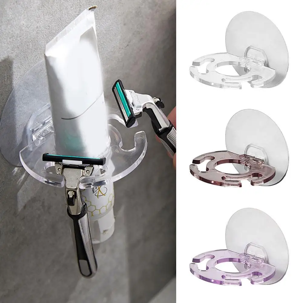 

1PC Toothbrush Organizer Razor Shaver Storage Rack Kitchen Holder Self-adhesive Accessories Toothpaste Storage Bathroom R9Y9