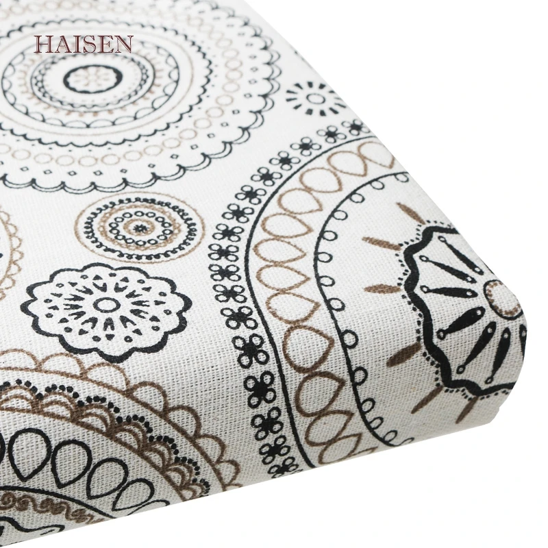 Ткань из хлопка и льна с принтом для домашнего текстиля сделай сам шитье квилтинг