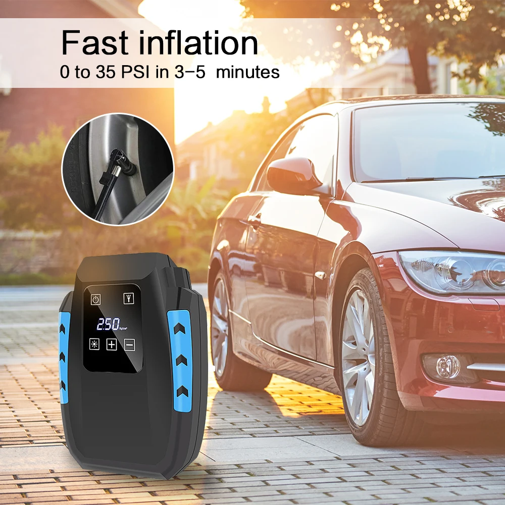 Воздушный компрессор Fineed воздушный насос 12 В автомобильный для шин 150psi 35 л/мин