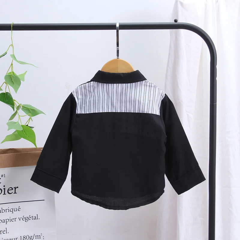 

New Spring Autumn Baby Boys Cotton Clothes Fashion Children Stripe Colorblock Shirts Toddler Casual Clothing Kids Tracksuits