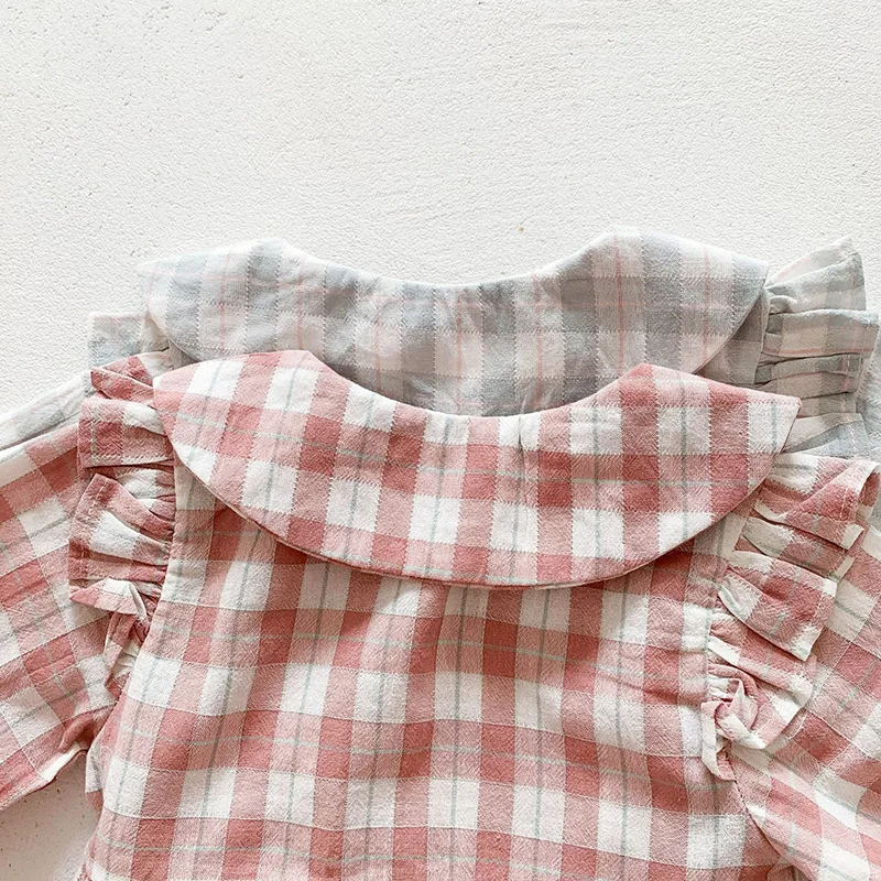 

MILANCEL 2021 Baby Girls Clothes Newborn Clothes Plaid Bodysuit Full Sleeve Toddler Jumpsuit