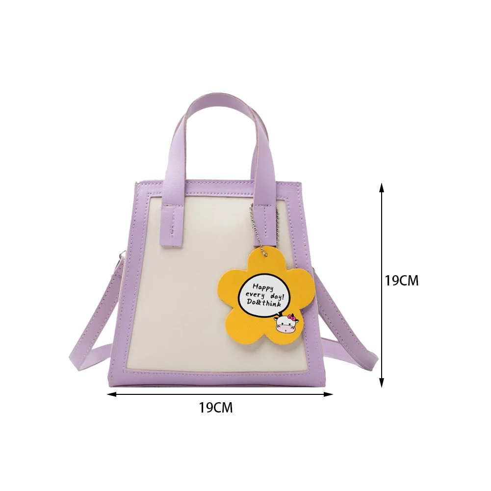 

Fashion Women Hit Color Flower Crossbody Shoulder Bags PU Leather Messenger Bag Ladies Vintage Small Top-handle Handbag Hot Sale