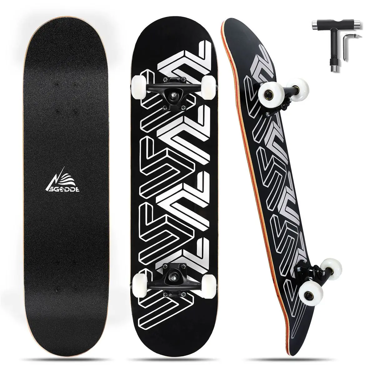 

80cm 7 Layer Longboard Spray Emery Skate Board Four-wheel Pastel Color Double Rocker Retro Skateboard Adult Skate Board