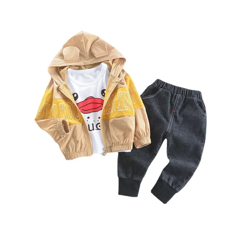 

New Autumn Baby Girl Clothes Children Boys Hooded Jacket T-Shirt Pants 3Pcs/Sets Toddler Casual Costume Kids Cartoon Sportswear