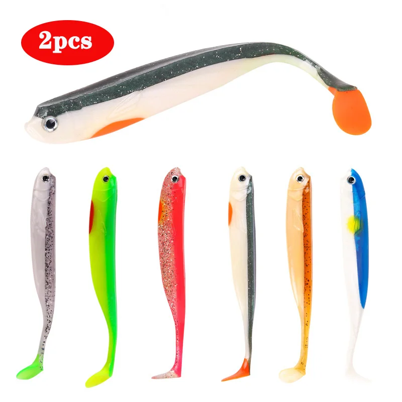 

15cm / 15.9g Double Color Phantom T-tail Fish Road Soft Bait Soft Worm Bait Sea Fishing Fresh Water Fishing Lures 2020