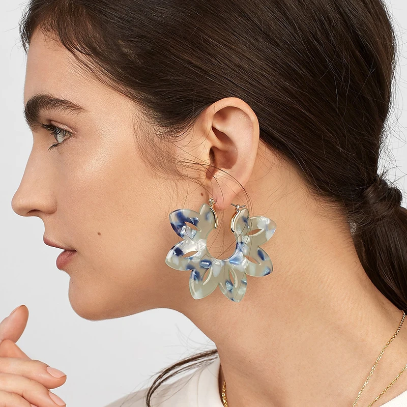 Женские ацетатные серьги с леопардовым принтом 2019|Серьги-подвески| |