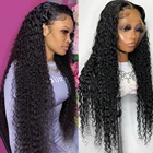 30 дюймовые волнистые кружевные передние парики вьющиеся человеческие волосы 13x4 HD глубокие волнистые фронтальные парики для черных женщин бразильские натуральные человеческие волосы