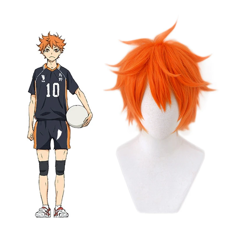 

Аниме Комикс Haikyuu! Парик для косплея Хината шоё, термостойкий синтетический, с короткими прямыми волосами, оранжевый