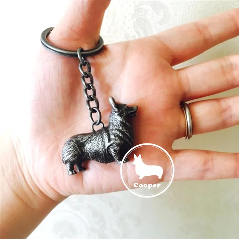 Брелок для ключей с валлийской собакой корги медный брелок животным тематикой в