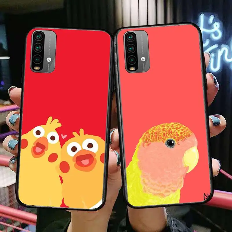 

Cartoon cute colorful parrot Phone Case For XiaoMi Redmi 11 lite 9C 8A 7A Pro 10T 5G Anime Cover Mi 10 Ultra Poco M3 X3 NFC 8 SE