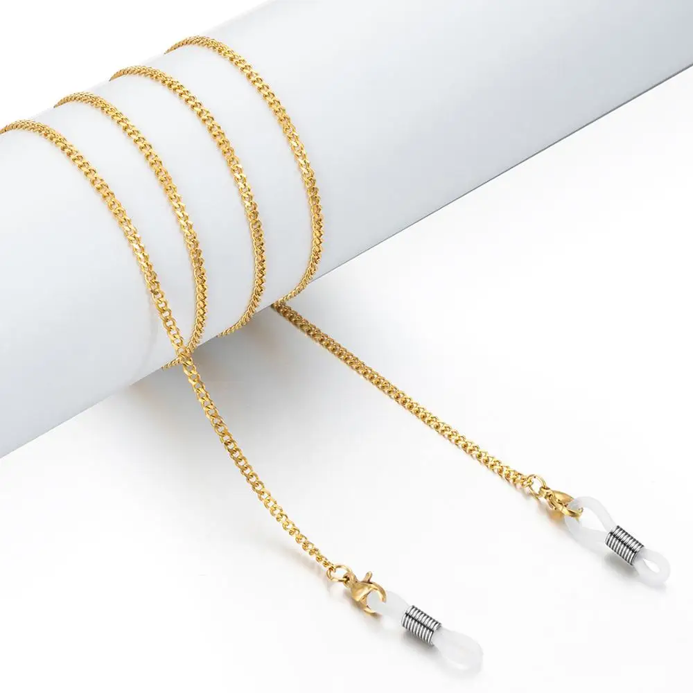 

Очки для чтения Женские однотонные, плоские цепи для чтения, цепочка для очков, украшение для очков с защитой от потери