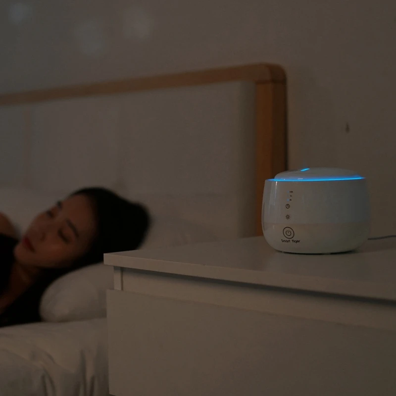 

Air Humidifier Home Bedroom Silent USB Humidifier Office Desk Smart Humidifier 7-Color Light 300ML for ALEXA(EU Plug)