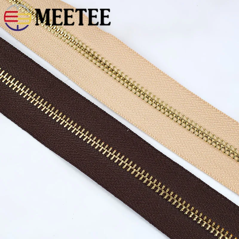 Meetee New 5# Metal Zippers for Sewing DIY Backpack Zip Repair Sport Coat Clothes Open end Zipper Garment Accessories|Молнии| |