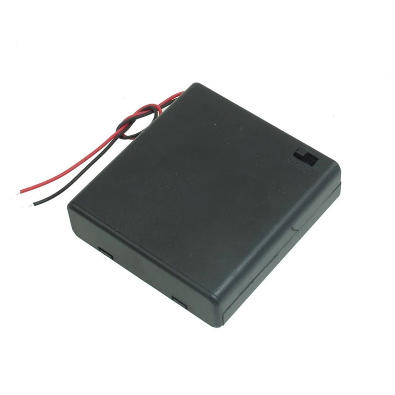 SODIAL(R) Plastic On/Off Switch 4 x 1.5V AA Battery Case Holder w Cap Black |