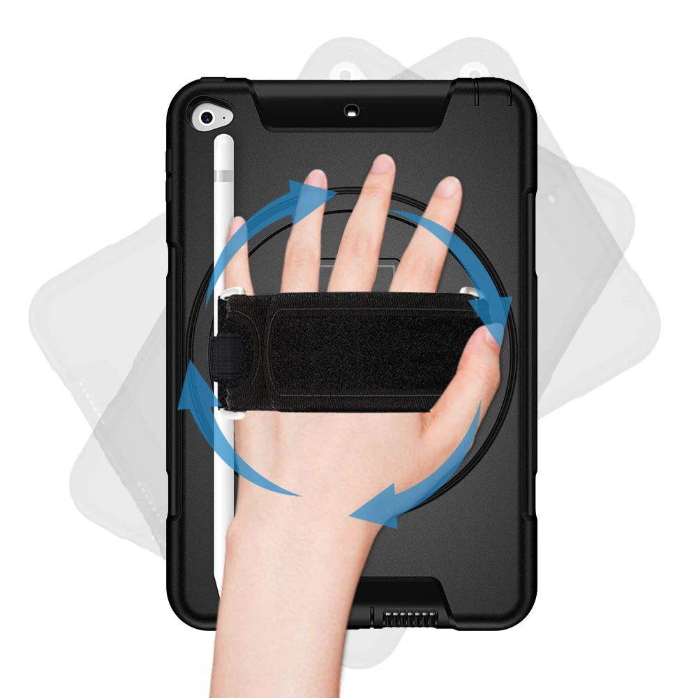 Детский чехол для iPad Mini 4 5 с держателем карандашом вращающаяся на 360 подставкой