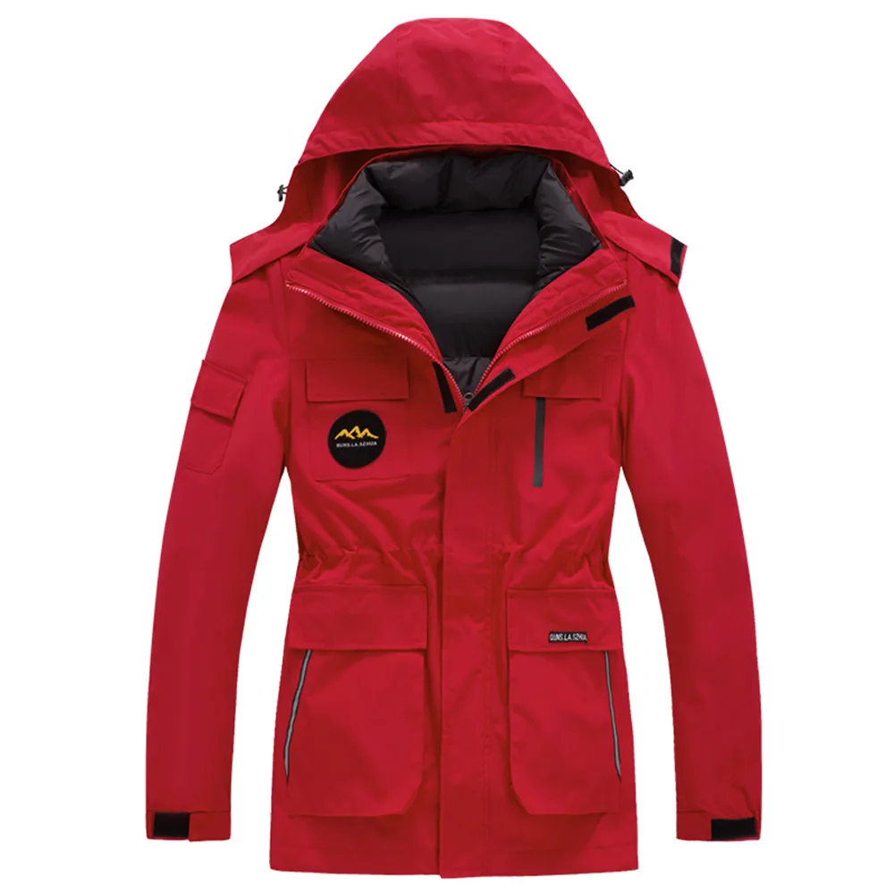 

WWKK Mens Climbing Trekking Windbreaker Fishing Waterproof Jackets Outdoor Men Hiking Jacket Plus Velvet Winter Women Sport Coat