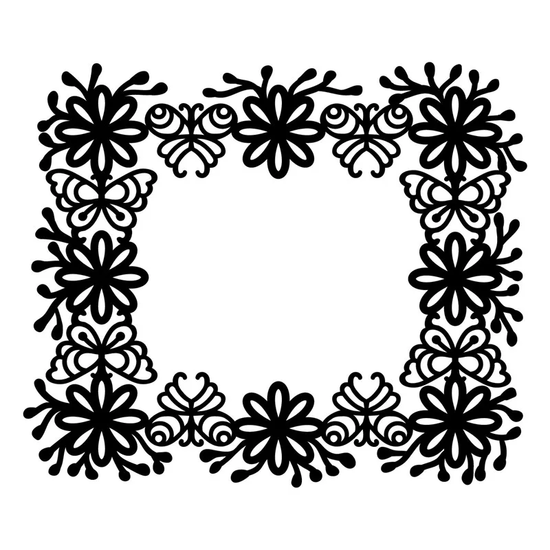 Eastshape Цветочная рамка с бабочкой резка металла штампы тиснение трафарет скрапбук