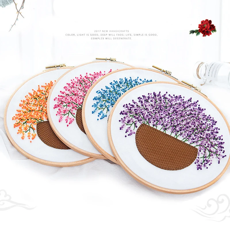 Креативные наборы для вышивки сделай сам 4 сезона деревья ручная работа вышивка