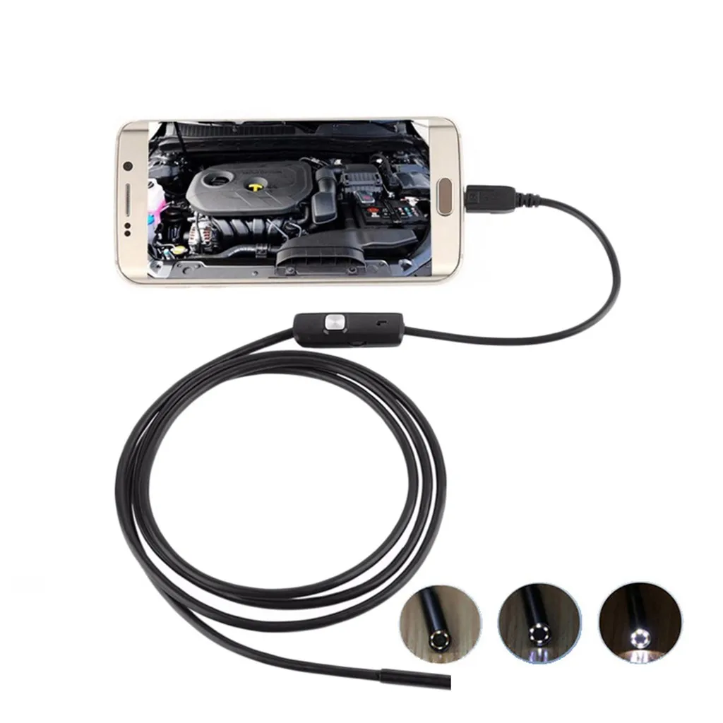Car Repair USB Endoscope 2.0 MP Camera Borescope 2 in 1 HD Waterproof 6Led Light 5M Accessories | Автомобили и мотоциклы