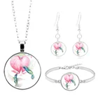 Ювелирный Комплект из ожерелья и браслета, браслета и сережек, 4 шт.