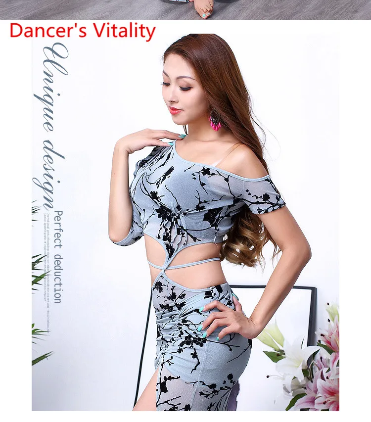 Женский танец живота CLothing Dress Женский Новое сексуальное восточное танцевальное платье Печатное платье-исполнитель Костюмы для девочек M, L
